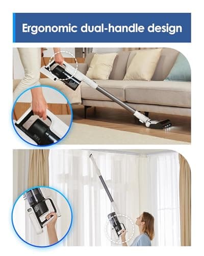 Tineco A20 Cordless Stick Vacuum Cleaner, Powerful Suction, 3 Modes for Multi-Level Messes, 1L Larger Dustbin, Ergonomic Dual-Handle Design, Wall-Mount Dock, LED Headlight 5