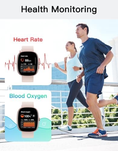 Fitness Trackers for Women with Bluetooth Call 24/7 Heart Rate & Blood Oxygen Monitor Sleep Tracker, Steps Counter Stopwatch/Timer/Alarm Clock, Waterproof Pedometer Watch for Walking Running Pink 5