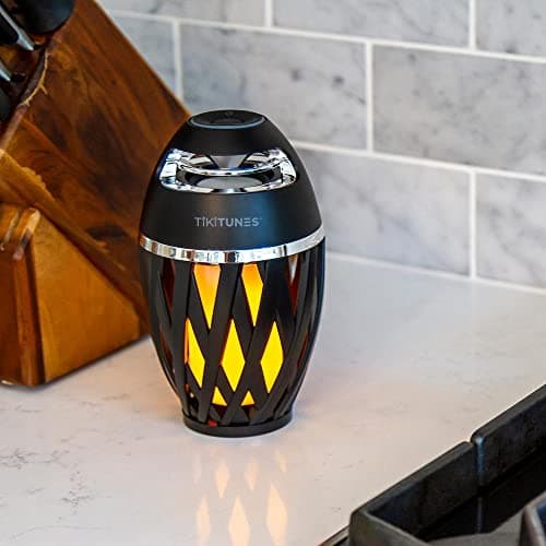 TikiTunes Portable Bluetooth 5.0 Indoor/Outdoor Wireless Speakers, LED Torch Atmospheric Lighting Effect, 5-Watt Audio USB Speakers, 2000 mAh Battery for iPhone/iPad/Android (Set of 2) 8