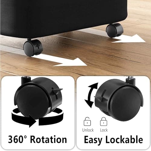 SpaceAid Laundry Hamper with Wheels and Lid, 26 Gal (100L) Rolling Clothes Basket with Bamboo Handle, Large Laundry Hamper for Bedroom, Bathroom, Dorm, Laundry Room - Black 6