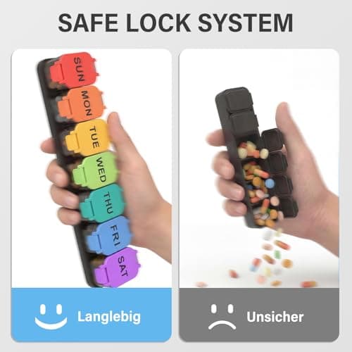 Extra Large Weekly Pill Organizer - Waterproof 7-Day Pill Box, Portable Vitamin & Supplement Case, Easy to Open Design, Ideal for Travel and Daily Medication Management 7
