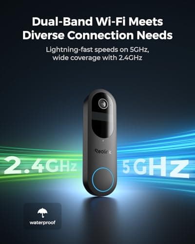 REOLINK 2K Battery Video Doorbell Camera, 150°x150° Head-to-Toe View, 2.4/5 GHz WiFi, Local Storage, No Monthly Fee, Two-Way Talk, Person/Vehicle/Package Detection(Chime not Included) 6