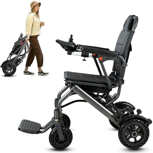 YIHAO Lightweight Foldable Electric Wheelchair - Only 36 lbs, FAA Approved, All-Terrain Power Wheelchair for Adults, 220 lbs Capacity, Ideal for Travel & Indoor/Outdoor Use