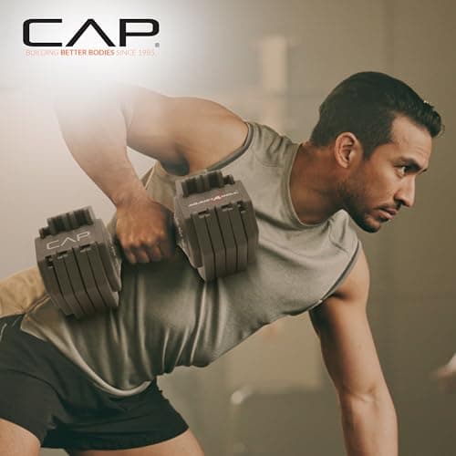 CAP Barbell 55 lb Pair of Adjustable Dumbbells with Full Rotation Black Handle 5