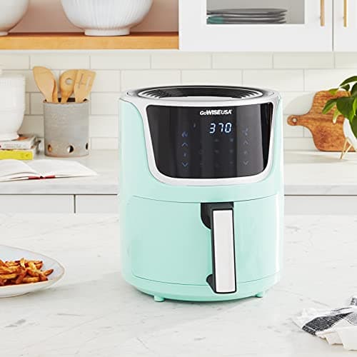 GoWISE USA GW22964 5 Quart Electric Air Fryer with Digital Touchscreen + Recipe Book, 5-Qt, Mint/Silver 6
