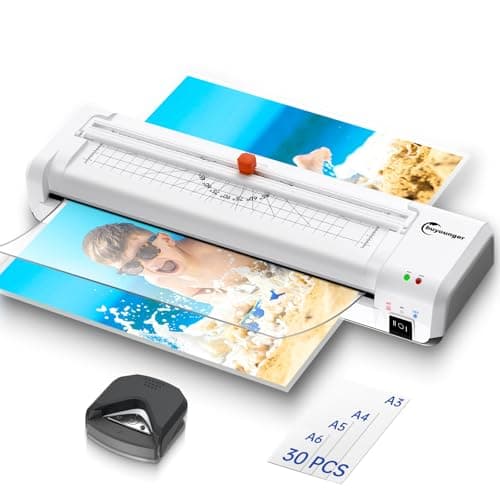Buyounger Laminator Machine, A3 Laminator Machine with 30 Laminating Sheets, 13 Inch Laminating Machine with Built-in Paper Cutter & Corner Rounder, Thermal and Cold 11X17 for Home School Office