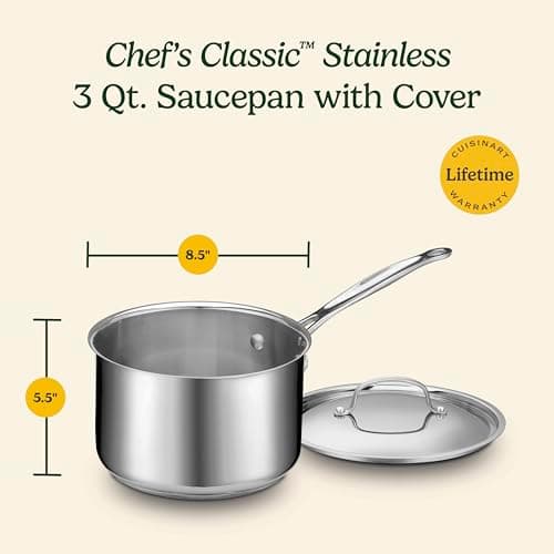 Cuisinart 7193-20P Chef's Classic Stainless 3-Quart Cook and Pour Saucepan with Cover 3