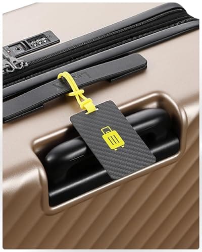 LUGGEX Luggage Tag for Suitcases - Carbon Fiber Accelerate Identification Bag Tag with Reusable Writing Panel - Waterproof & Durable, Travel Essentials（1 Pack） 5