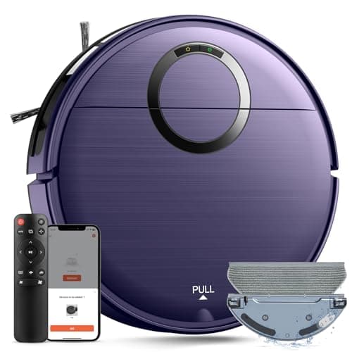 Robot Vacuum and Mop Combo, 2 in 1 Mopping Robot Vacuum Cleaner with 2000Pa Max Suction, Wi-Fi/App/Remote, Schedule, Self-Charging Slim Robotic Vacuum, Ideal for Pet Hair, Low-Pile Carpet, Hard Floor