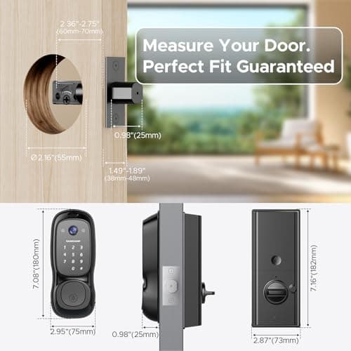 Smart Lock with Camera & Doorbell, 3-in-1 Smart Deadbolt for Front Door, Fingerprint Keyless Entry Door Lock with Live View, Video Smart Lock Built-in Wi-Fi, Auto Lock, Siri Unlock, IP66 Waterproof 5