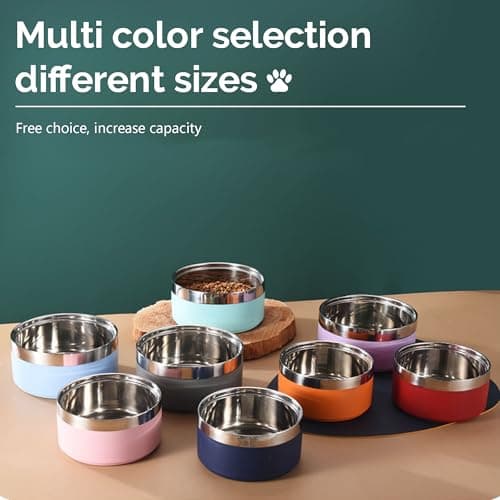 Personalized Dog Bowls with Name, BUGMKCS Customized Steel-stanless Pet Water Bowls for Both Cat & Dog, Engraved Dog Water Bowl, Durable Cute Double Layer Reinforcement Cat Food Bowl for Pets Gifts 5