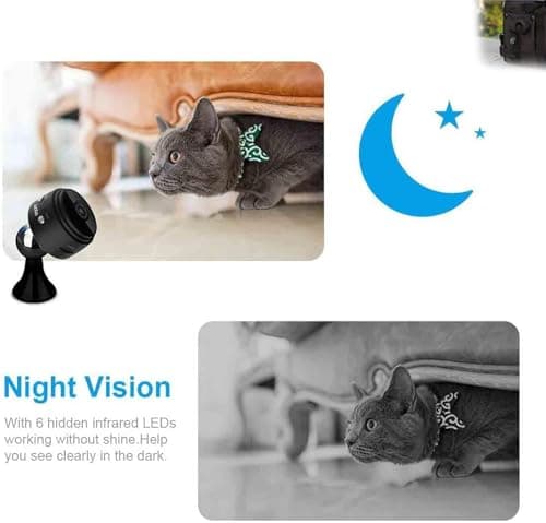 2026 New Magnetic Mini Security Camera 1080p Outdoor and Indoor Use Home Security Camera Night Vision Motion Detection (Black*4) 5
