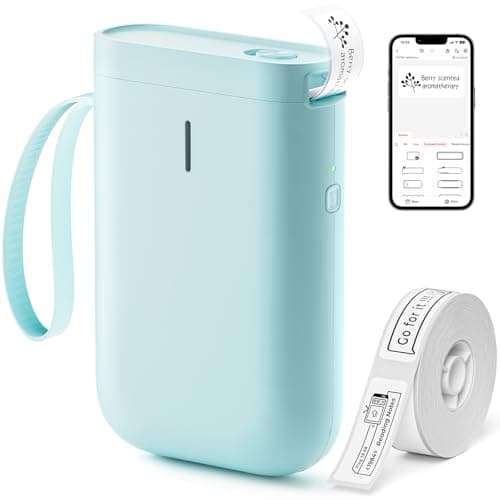 NIIMBOT Label Maker Machine D11 Label Printer Portable Wireless Connection Multiple Templates Available for Phone Easy to Use Office Home Organization USB Rechargeable