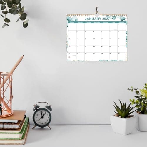 2026 Calendar, Wall Calendar 2026 from January 2026 - June 2027, 18 Months Calendar with Premium Paper, Twin-Wire Binding & Hanging Hook, 8.5" x 11", Green Leaf 5