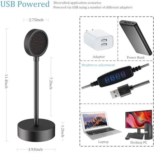 PDClnyck IR Light Compatible with Quest 3S,Quest3,Quest 2, Quest, PSVR2, Desktop IR Fill Light, Enhanced Hand Tracking, Improved Handle Sensitivity, ir Lights for Night Vision,USB Interface 6