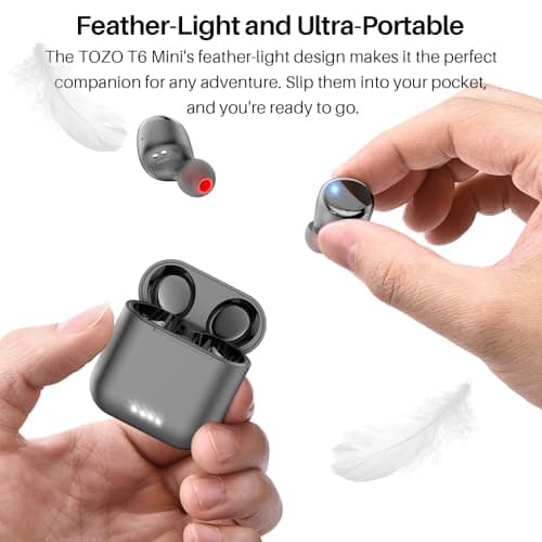 TOZO T6 Wireless Earbuds, Bluetooth 5.3 Ear Buds, Stereo Sound in Ear Headphones, 50 Hours Playtime, Wireless Charging Case, APP Customizable EQs, IPX8 Waterproof Earphones 7