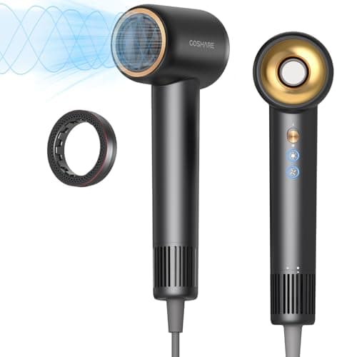 Coshare Hair Dryer, 800 Million Negative Ionic Blow Dryer, 110,000 RPM Low Noise Thermo-Control Hair Dryers, High-Speed Travel HairDryer for Women, No Heat Damage Care