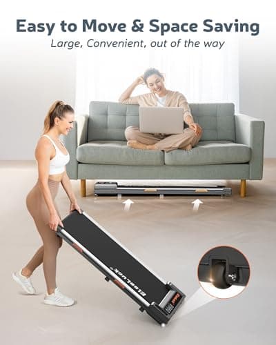 Elseluck Walking Pad, Under Desk Treadmill for Home Office, 2 in 1 Portable Walking Pad Treadmill with Remote Control, Walking Jogging Machine in LED Display 6