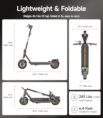 NAVEE GT3 Electric-Scooter-Adults, e Scooter, Fast 20 Mph, 700w 500w Motor with Suspension, Long Range 30 Miles, 10 inch Tires All Terrain, Foldable for Commuter Men Adult Teens Students Heavy Duty 9