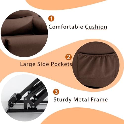 Korser Recliner Chairs for Adults, Power Recliner Chair for Elderly, Small Lift Recliners with Assist, Electric Single Lift Sofa with Memory Function for Living Reading Room, Brown 5