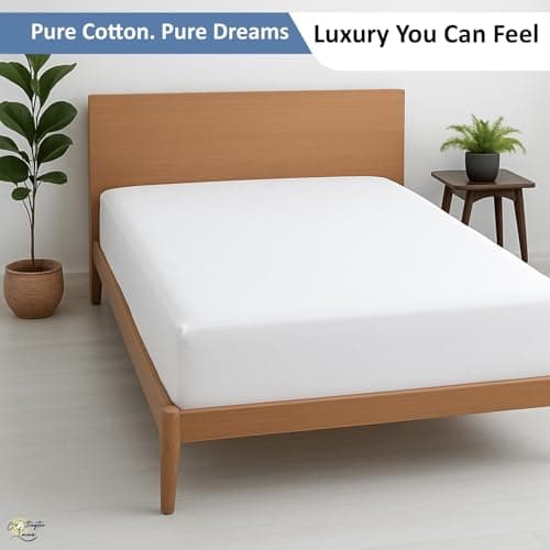 Cottington Lane 1 Piece Queen Size Fitted Sheet Only, Premium Hotel Quality Egyptian Cotton, 15 Inch Deep Pocket Bottom Sheets, Soft, Breathable, Cool & Crisp Bed Sheets, White Solid 7