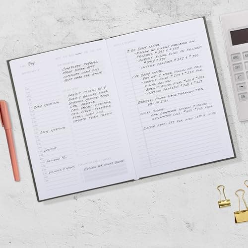 Aesthetic Daily Planner And Notebook With Hourly Schedule - Modern Hardcover To do List Notepad to Easily Organize Your Work Tasks And Appointments - The Perfect Book for School & Office Supplies 5