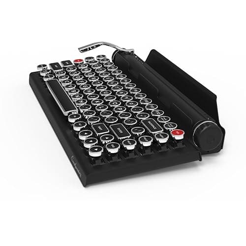QWERKYTOYS Qwerkywriter Typewriter Inspired Retro Mechanical Wired & Wireless Keyboard with Tablet Stand 5
