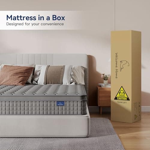 Vesgantti Full Mattress 10 Inch Innerspring Multilayer Hybrid Full Mattresses - Ergonomic Design with Memory Foam and Pocket Spring Mattress Full Size, Medium Firm Feel, Grey 6