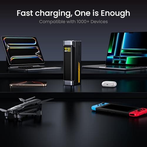 AOHI 140W PD3.1 Laptop Power Bank 40000mAh Fast Charging Station, The Future Starship 2 in 1 Camping Large Portable Charger for MacBook Pro/Air, iPad Pro, iPhone 16 Pro Max,Galaxy,Steam Deck, Grey 8