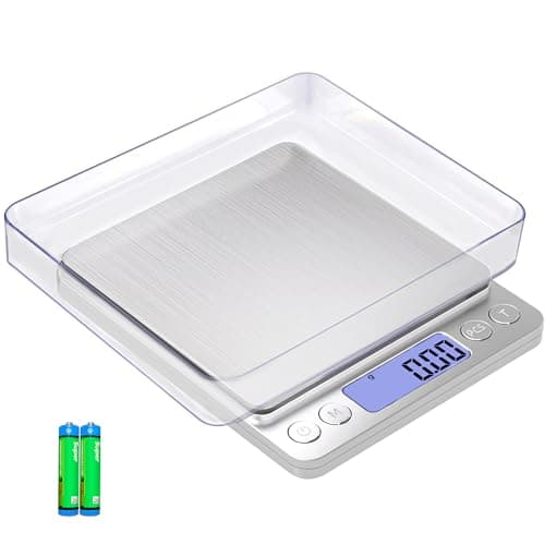 Gram Scale Small Digital Food Scale, 500g by 0.01Gram/0.001Ounce, Accurate Weighting, MEIYA Multifunction Kitchen Scale for Jewelry/Baking/Soap, 9 Units, Tare Function, LCD Display, Including Battery