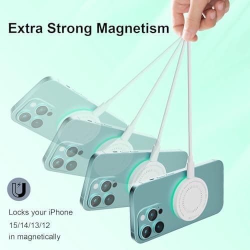 MagSafe Charger 2Pack 15W Magnetic Wireless Charger Fast Charging Pad with 6FT USB C to USB C Cable Compatible with iPhone 17/16/15/14/13/12 Series & AirPods 4/3/2/Pro | Strong Magnet Technology 5