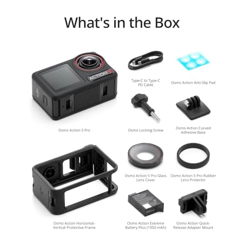 DJI Osmo Action 5 Pro Standard Combo, Waterproof Action Camera with 1/1.3" Sensor, 4K/120fps Video, Subject Tracking, Stabilization, Dual OLED Touchscreens, Ideal for Sports, Vlog 5