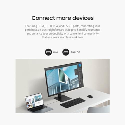 SAMSUNG 27-Inch ViewFinity S7 (S70D) Series 4K UHD High Resolution Monitor with HDR10, Multiple Ports, Easy Setup Stand, Advanced Eye Care, LS27D702EANXGO, 2024 8