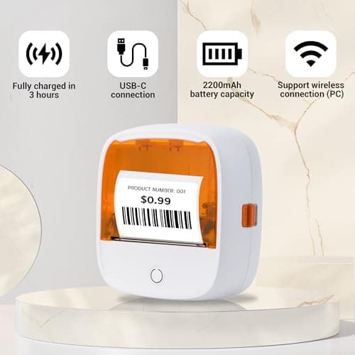 FLYFAR Label Maker Machine with Tape,Address Bluetooth Thermal Label Marker,Easy to Use for Home, Office, Small Business,Support Windows,Mac,iOS, Android 6