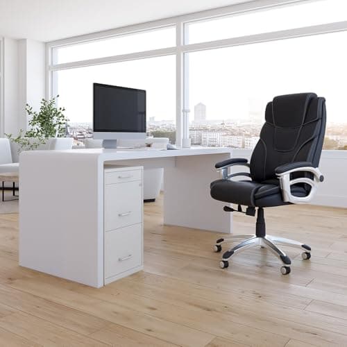 Staples 3-Drawer Vertical File Cabinet, Letter Size Documents, Lockable & Mobile, 18.9" D x 14.3" W x 26.9" H, White 9