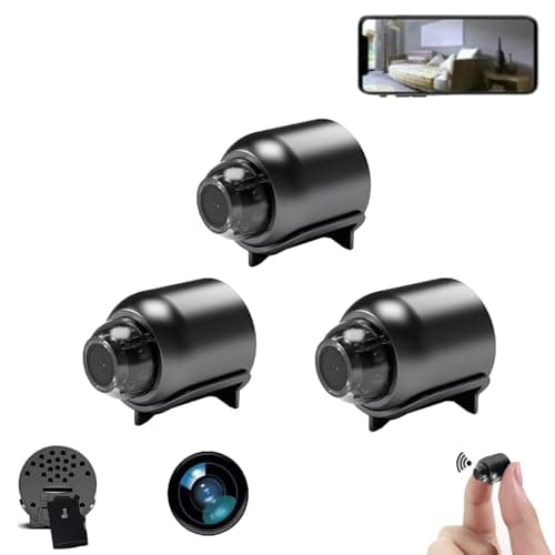 LBHGRMF Mini Camera, Mini Camera Wireless,Cheerchest Camera, Mini 5g Wireless WiFi Camera 1080p Hd, Mini Wireless WiFi Camera 1080p Hd,Comes with 8g Memory Card (3 pcs)