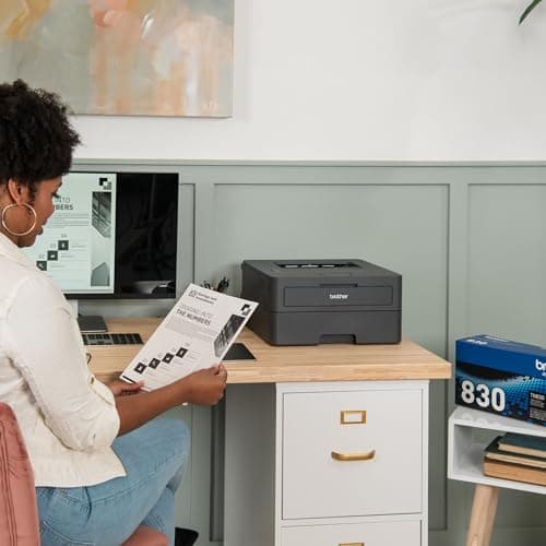 Brother Monochrome Laser Printer with 32 PPM Speed and Automatic 2-Sided Printing for Home Office, Fast Black and White Output, Compact Design with 250-Sheet Capacity (HL-L2400D) 9