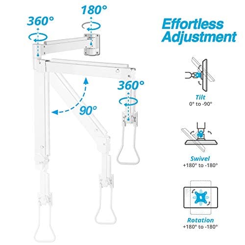 AVLT Medical Grade 17.6 lbs Monitor Wall Mount for 13 to 32inch Screen on 74" Long Extension Full Motion Height Adjustable Arm - for Healthcare, Home, Office, & Maintenance Area 5