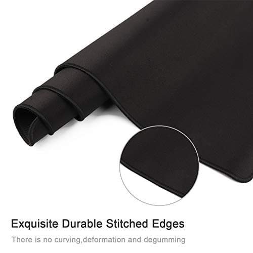 HIHUHEN Gaming Mouse Mat/Mouse Pad 23.6x11.8x0.12Inch | XXL Mouse pad | Table mat/Large Size | Improved Precision and Speed | Rubber Base for Stable Grip on Smooth Surfaces Non-Slip (60x30Black004) 6