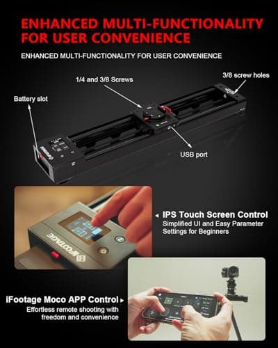 IFOOTAGE Shark Nano II Motorized Camera Slider 26"/66cm, 360-Degree Rotary Axis, Compatible with DJI RS5, RS4 Pro, RS4, RS3 Pro, RS2 Pro, RS2, Gimbals 5-Axis Coordinated Shooting 5