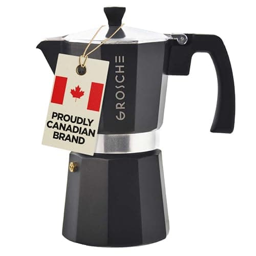 GROSCHE Milano Stovetop Espresso Maker Moka Pot 9 espresso Cup, 15.2 oz, Black. Cuban Coffee Maker Stove top coffee maker Moka Italian espresso greca coffee maker brewer percolator