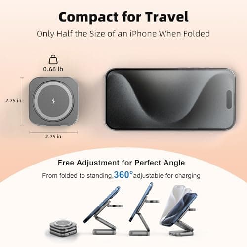 5-in-1 Wireless Charger for MagSafe, AC ISLAND Portable Travel Charging Station, 35W Max Fast Foldable Magnetic Stand, Evolved for iPhone 17-12 & Air Series, Apple Watch, AirPods (with 35W Adapter) 5