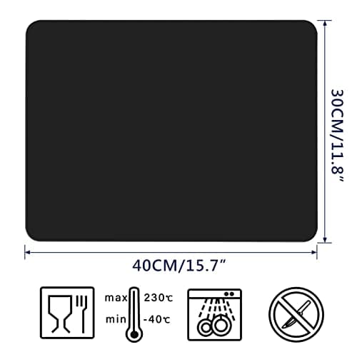 Gartful 2 Pack Silicone Crafting Mats, 15.7" x 11.8" Silicone Mat for Crafts, Large Heat Resistant Sheet for Jewelry Casting, Epoxy Resin, Painting, Counter Table Protector, Placemat, Nonstick, Black 2