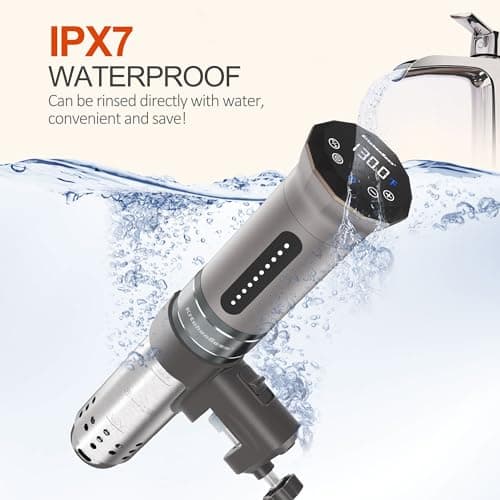 KitchenBoss Sous Vide Cooker Machine: Ultra-quiet 1100 Watt IPX7 Waterproof Water Thermal Immersion Circulator Accurate Temperature Control Digital Display Slow Cooking Sous-vide 7