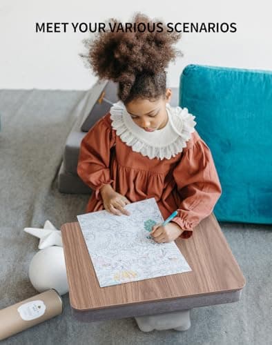 ZEAPTAC Portable Lap Laptop Desk with Pillow Cushion, Fits up to 15.6 inch Laptop, Lap Stand for Bed & Couch & Carpet, Book Tablet/Drawing Board/Computer Laptop Stand - Dark Brown Wood 5