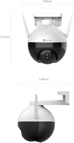 EZVIZ 360° Security Camera Outdoor, WiFi Camera for Home Security, Surveillance Camera, No Subscription with Motion Detection, Color Night Vision, Audio Pick-up, Waterproof, Alexa/Google, 256GB| C8C 9