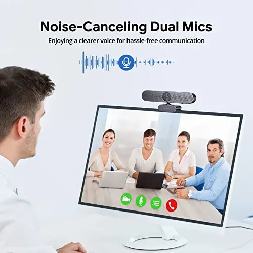 DEPSTECH Webcam 4K, Zoomable Webcam with Microphone and Remote, Equipped with Sony Sensor, 3X Digital Zoom, Noise-Canceling Mics, Auto-Focus Computer Camera for PC/Mac/Laptop/Zoom/Teams/OBS/Google 5