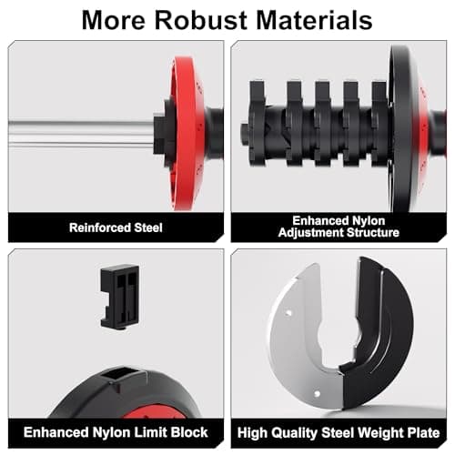 Fit Sir Adjustable Dumbbell Set, 10-in-1 25LB Ajustable Dumbbells with Safe Locking System, Enclosed Storage Tray, 1 Sec Fast Adjustment, Comfortable Non-Slip Textured Grip, Suitable for Home Gym Workouts Men and Women 8