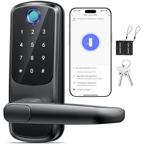 Keyless Entry Door Lock with Handle, Built-in WiFi Deadbolt,132456789