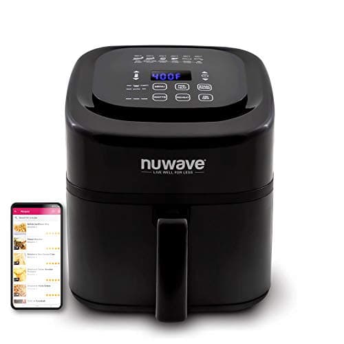 Nuwave 6-quart Brio Healthy Digital Air Fryer with One-Touch Digital Controls, 6 Preset Menu Functions & Removable Divider Insert (Renewed)
